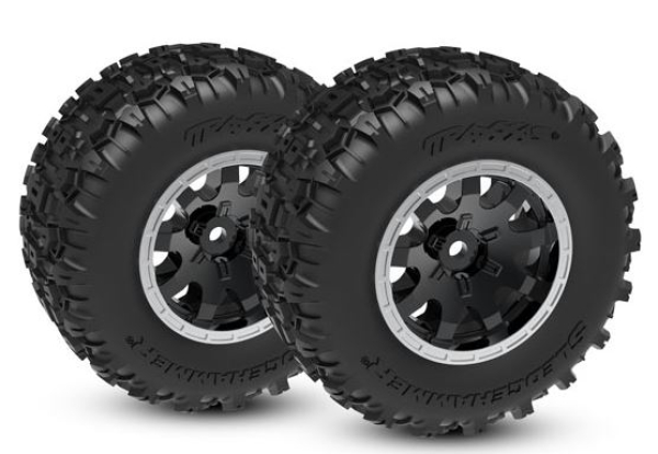 TRX10770-STBLK Reifen/F. TRX Mini-Maxx/Heck SZ/Si 2 Stück
